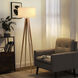 Quattro 61 inch 9 watt Natural Ash Wood and Weathered Brass Floor Lamp Portable Light